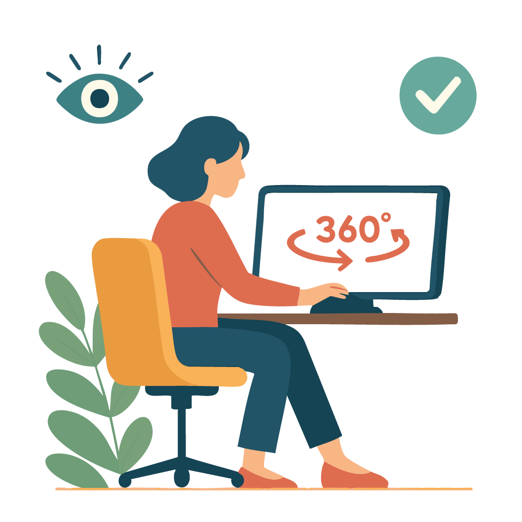 Illustration einer Frau am Computer